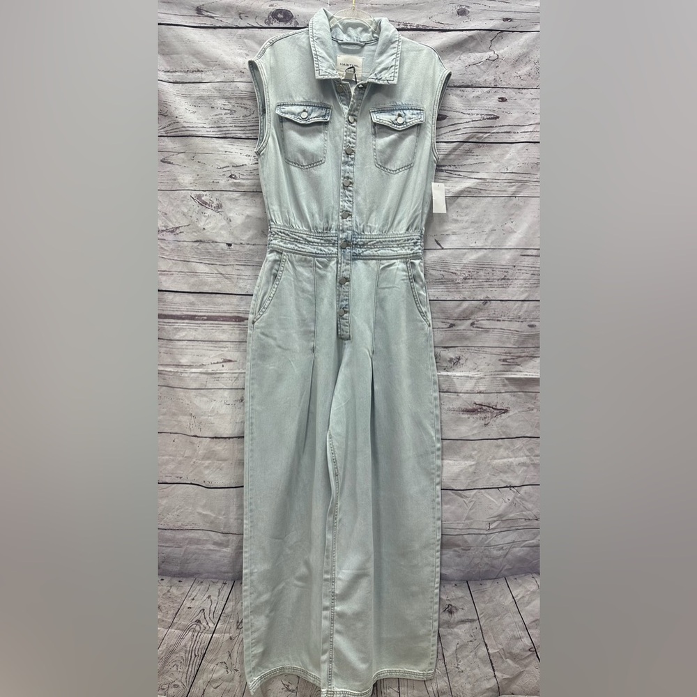 Habitual Womens Denim Sleeveless One Piece Jumpsuit size 4/27